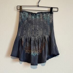 Vintage Guess Blue Gray Geometric Dream Catcher Tube Top M Y2K Indie Sleaze